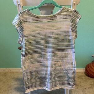 Prana Striped Green and White Women's Top
